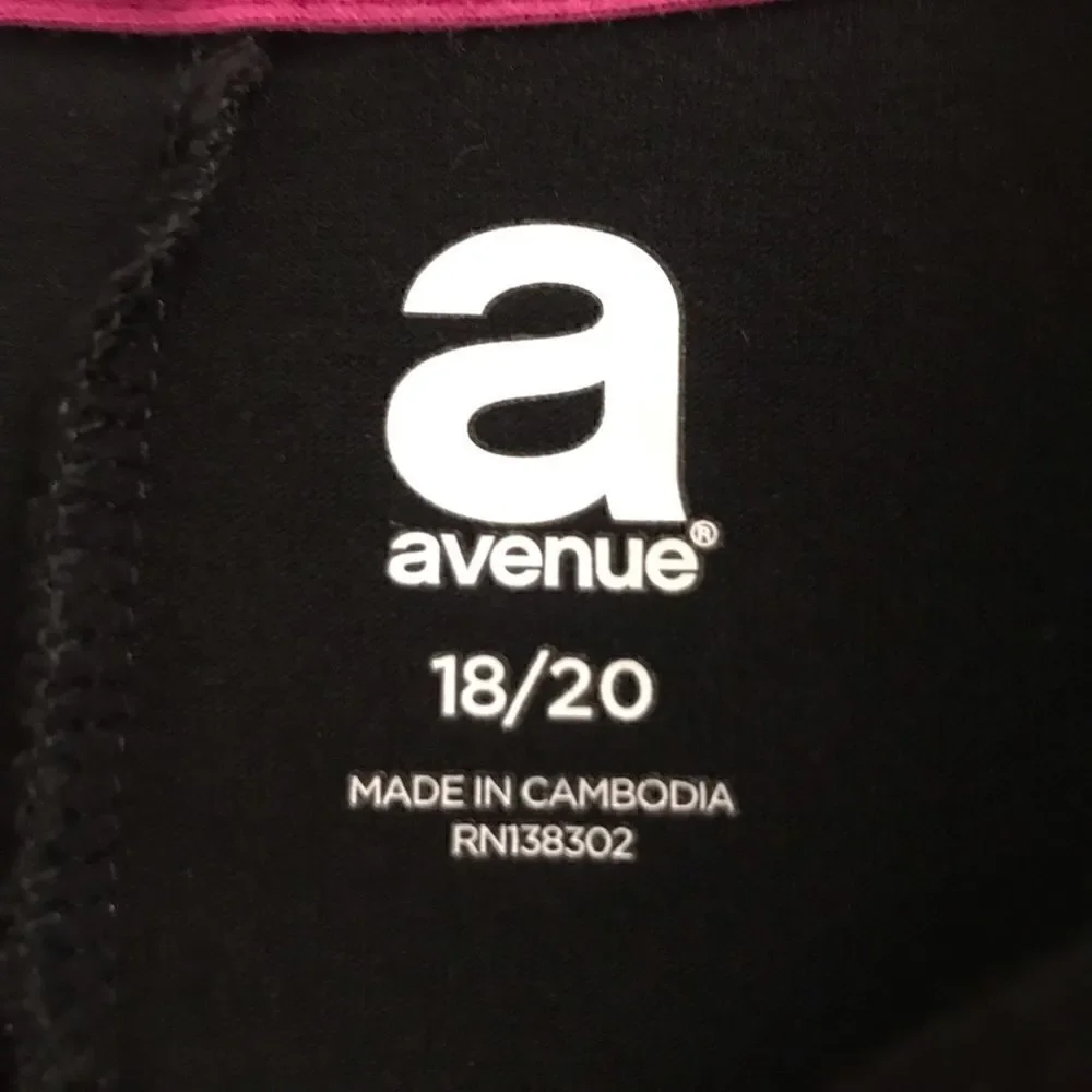 Avenue black with pink trim zip up hoodie jogger set 18/20‎